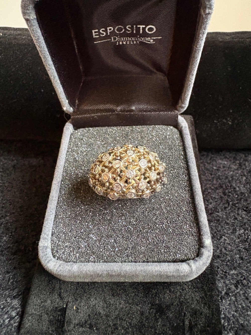 NIB Vintage Joseph Esposito "ESPO" Sterling Silver Dome Ring